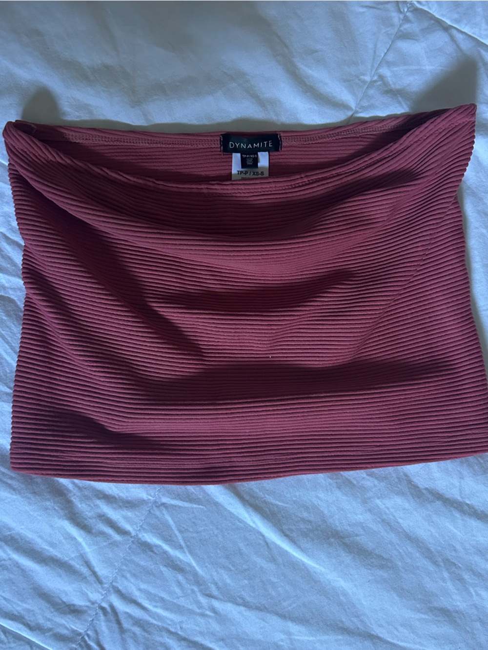 Dynamite Ribbed Strapless Tube Top